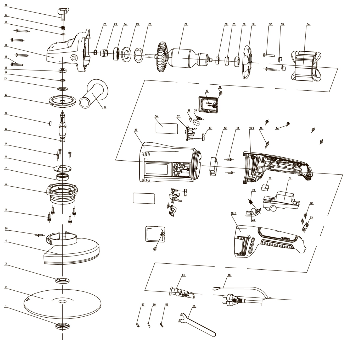 Инструмент [УШМ-230-2600 ПМ3] - разборная схема